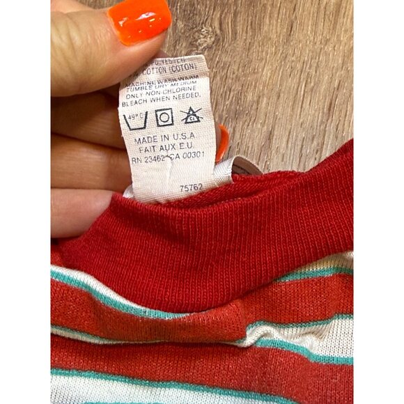 Vintage 80s Snoopy By Buster Brown Red & White Striped T-Shirt Size 7 USA - Picture 7 of 7